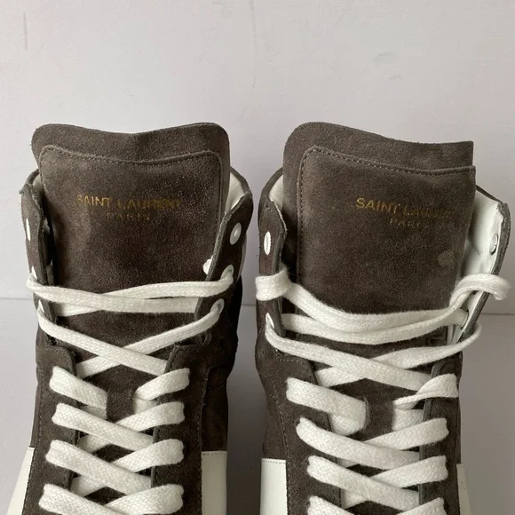 SAINT LAURENT MEN`S SL/10-H COURT CLASSIC HIGH TOP SNEAKERS - Picture 12 of 13
